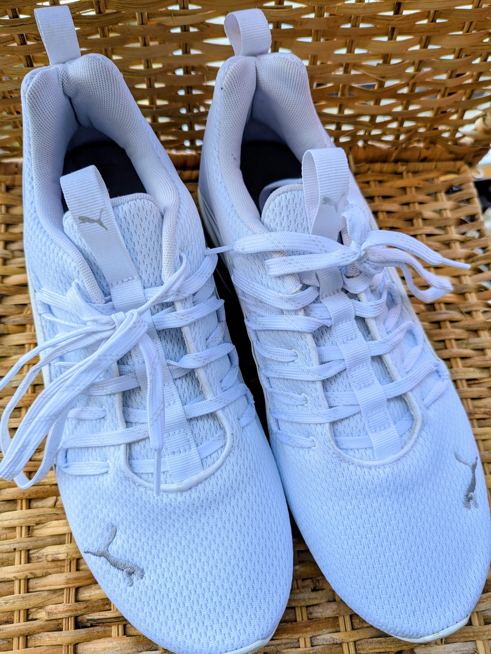 PUMA Axelion Refresh sneakers 10.5 White/Silver Blanc/Argent – Homme Espadrille - Picture 2 of 8